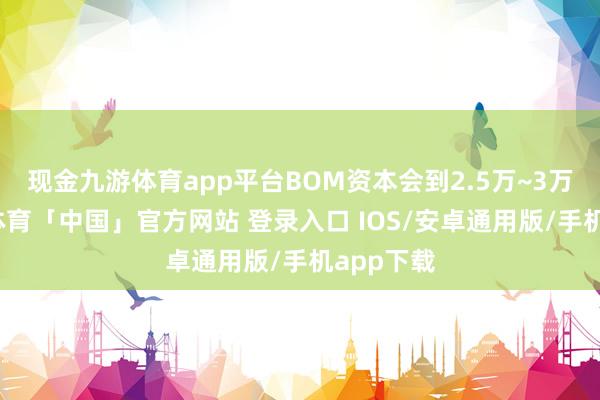 现金九游体育app平台BOM资本会到2.5万~3万元-九游体育「中国」官方网站 登录入口 IOS/安卓通用版/手机app下载