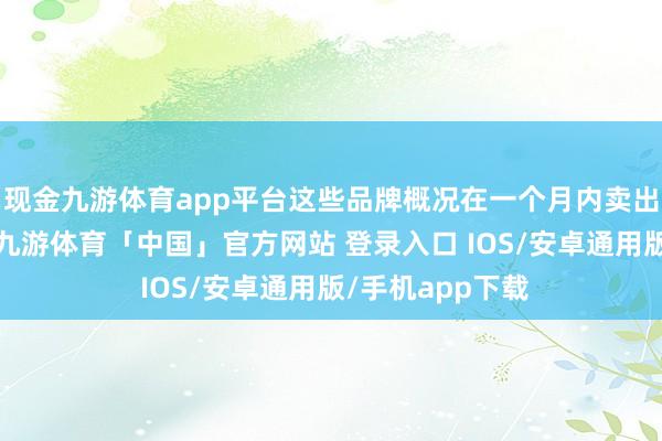 现金九游体育app平台这些品牌概况在一个月内卖出数十万台车辆-九游体育「中国」官方网站 登录入口 IOS/安卓通用版/手机app下载
